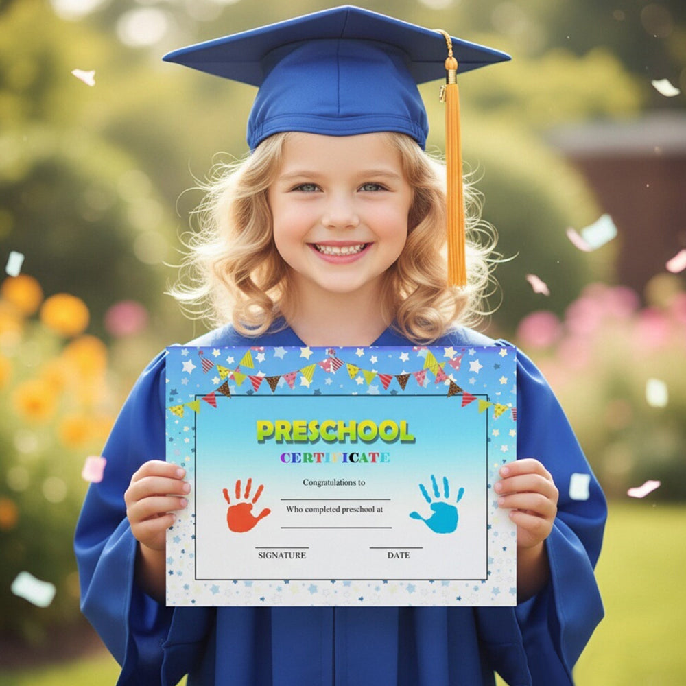 Preschool Graduation Certificate – 8" x 10" Kids Diploma for Kindergarten & Daycare Graduates