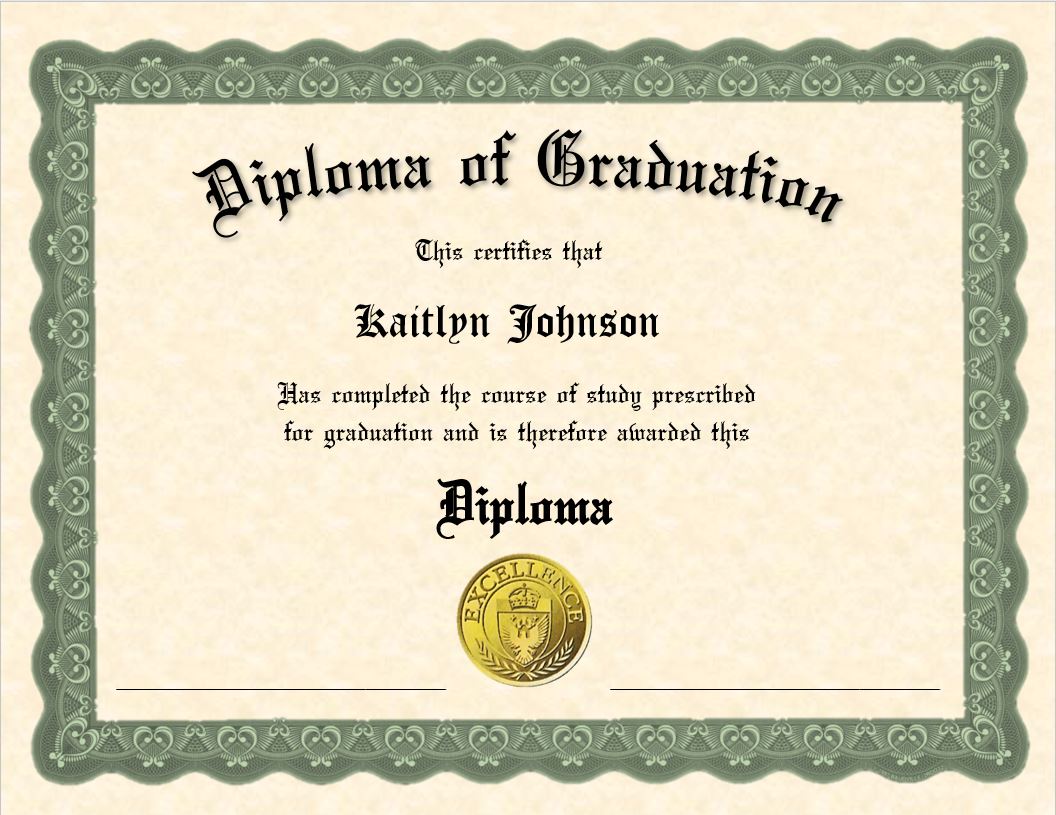 Buy Custom Graduate Certificates Online Diploma Cover Central   Sample Standard Diploma W. Name 